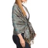 Sakkas Kalin Long Wide Paisley Design Woven Pashmina Shawl Scarf