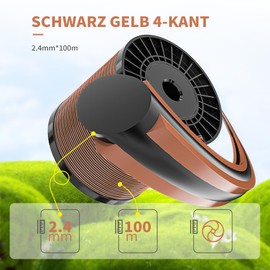 Forever Speed Grass Trimmer Line 2.4mm*100m Dark Yellow Square Universal Strimmer Wire 100m Replacement Trimmer Line Nylon Strimmer Cord Heavy Duty