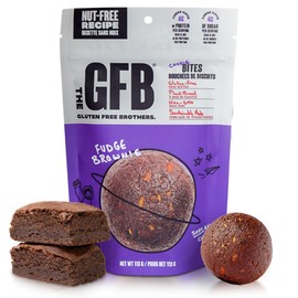 The Gluten Free Brothers Fudge Brownie Bites - Allergen Friendly, Nut Free & Gluten Free Brownie Snacks – Plant Based Vegan Brownie Balls - Non GMO Protein Packed Brownie Energy Balls, 4 oz (6 Count)