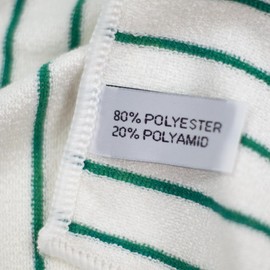 RESPEKT Microfibre Cloths 6 Pieces (Approx. 40 x 40 cm) Striped (White/Petrol)