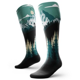 Outway Free Ride Knee High Compression Socks, Moisture-Wicking Athletic Tall Mens and Womens Knee High Socks with Arch Support, Colorful Design Knee High Socks for Women and Men, Size L/XL