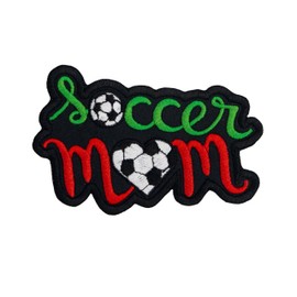 Soccer Mom Embroidered Patch – Iron-On, 4.2 x 2.6 inches – Fun Sports Mom Badge