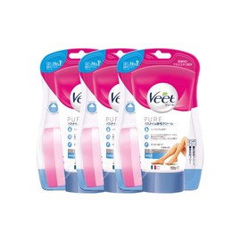 Vito Veet Pure Bath Time Hair Removal Cream for Sensitive Skin 5.3 oz (150 g) x 3 Pieces with Sponge Hair Removal Cream