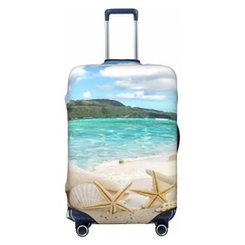 Richugui Shells, Starfish and Beautiful Beach Pattern Luggage Cover Elastic Washable Stretch Suitcase Travel Suitcase Protector Anti-Scratch Cover for Kid and Adult,S (18-21 inch)