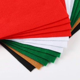 Caydo 12 Pieces A4 Christmas Felt Fabric Sheets, 5 Colors Felt Sheets Craft for Christmas DIY Decorations