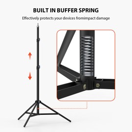 Upgraded Photography Light Stands Tripod: LEORFI 75"/6 Feet/190CM Spring Loaded Light Stand, Heavy Duty Light Stand for Studio, Portable Foldable Tripod Stand, Live Streaming, Ring Light, Monolight
