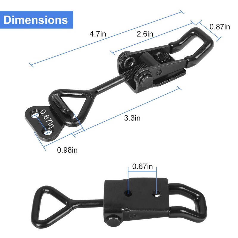 Black Toggle Latch Clamp, 6Pcs Heavy Duty Adjustable Toggle Clamp,