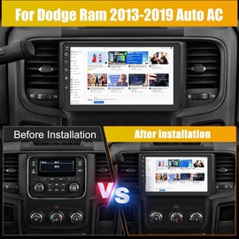 Car Stereo Radio for Dodge RAM 1500 2500 3500 2013 2014 2015 2016 2017 2018,Android 13 2G+64GB Head Unit for Ram with CarPlay Android Auto GPS WiFi,SWC, FM, AM, Backup Camera(Only fit Manual AC)