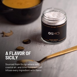 Osmo Black Truffle Sea Salt – Premium Gourmet Sea Salt Infused with Rich, Earthy Truffle Flavor – Hand-Packed in USA, All-Natural, Kosher, 4.5oz Finishing Salt
