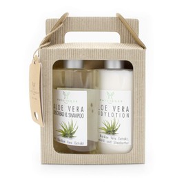 Aloe Vera Shower Bath & Shampoo and Body Lotion in Gift Box 200 ml Each