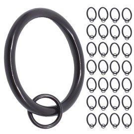 Meriville 28 pcs 1.5-Inch Inner Diameter Metal Curtain Rings with Eyelets, Fits Up to 1 1/4-Inch Rod (Set of 28 Round Eyelet, Oil-Rubbed Bronze)