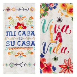 Fiesta Kitchen Towels Mi Casa ES Su Casa Viva La Vida Set of 2 Absorbent Cotton by Kay Dee Designs