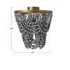 Creative Co-Op 2-Tier Draped Wood Bead Semi-Flush Mount Ceiling Light