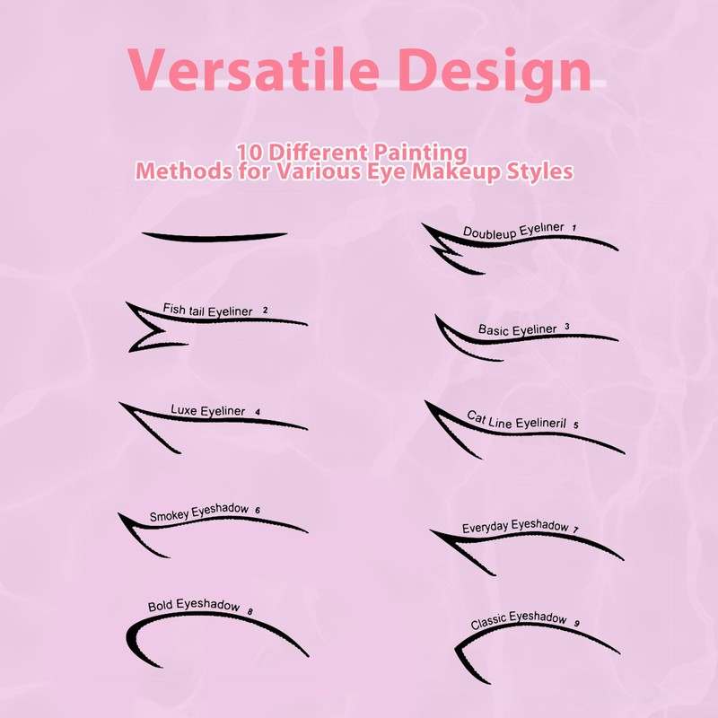 YAFIYGI Eyeliner Stencils Eyeliner Stencil Set 6 in 1 Reusable