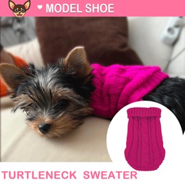 Chihuahua Sweater, Dog Clothes for Small Dogs, Winter Warm Pullover Dog Sweaters, Dog Sweaters for Small Dogs, Turtleneck Knitted Pet Cat Sweater Cold Weather Puppy Clothes Outfits (Small)