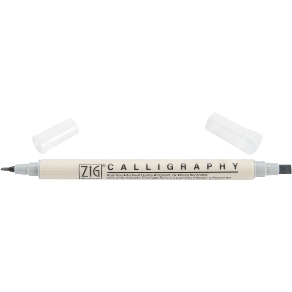 Zig Memory System Calligraphy Dual Tip Marker, Platinum