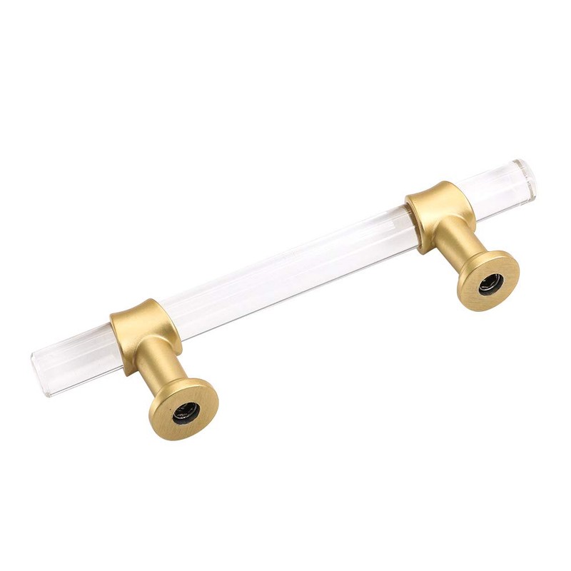 Peaha 10 Pack 3-1/2 Inch Acrylic Cabinet Pulls Gold Drawer