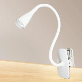 LED Reading Light, Eye-Caring Book Light for Reading in Bed, 360° Flexible Clip on headboard lamp, 5W 3000k Desk Lamp with Clamp for Bedroom, Office, Painting, Workbench and Sewing, White