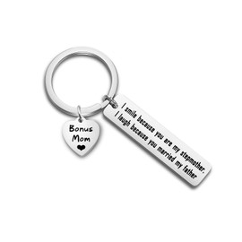 TGBJE Stepmom Gift I Smile Because You Are My Stepmother I Laugh Because You Married My Father Keychain Mother’s Day Gift (Bonus Mom)