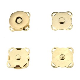 Hahiyo Botones magnéticos de 14,8 mm de longitud, cierre sin esfuerzo, fuerte unión manejable, fácil de pegar, cierres de presión, dorados, 12 piezas para cierres, hilo de cuero, bolso de lona
