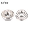 sourcing map 1/4-20 Serrated Flange Hex Lock Nuts, 304 Stainless