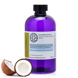 Organic C60 Coconut Oil MCT - 99.95% Ultra Pure Vacuum Oven Dried 200mg/250ml - Same Day Priority Shipping