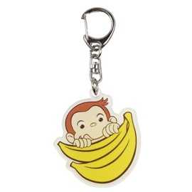 Eye Planning Curious George Acrylic Name Tag S, Banana, W2.0 x H1.2 x D0.2 inches (50 x 30 x 4 mm), K9785B