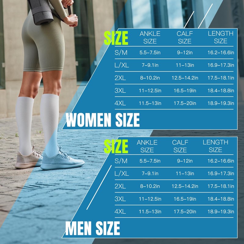 Open Toe Compression Socks Women & Men-3 Pairs 20-30 mmHg