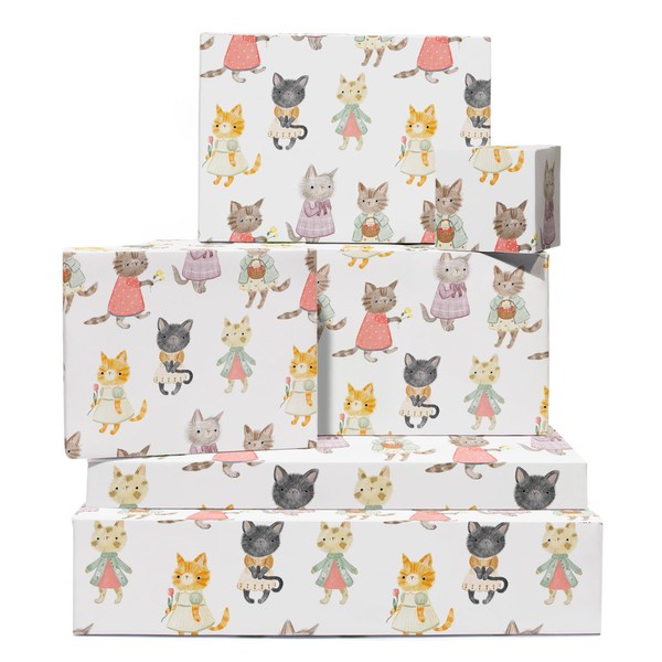 Cat Wrapping Paper - Cats Wearing Dresses - Kitten -