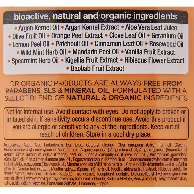 Dr. Organic Moroccan Argan Conditioner, pack of one, 265 ml
