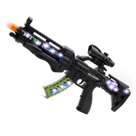 Zanktony Sound Light Toy Gun - with Unique Barrel Telescopic Action - Cool Lighting and Sound Effects–Sturdy Gift Box for Birthday Present for Boys Girls Age 3+ (Batteries Not Included)