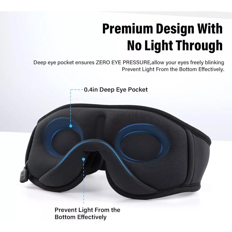 Morelax Sleep Mask with Bluetooth Headphones, 3D Sleep Mask Wireless