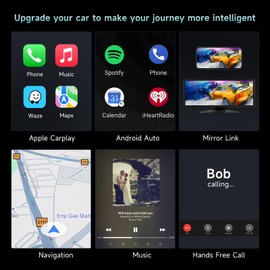 Upgrade Wireless Carplay Screen for Car with 4K Dash Cam, 11.26'' Portable A-pple CarPlay & Android Auto Car Stereo Touchscreen with Backup Camera, Mirror Link/GPS Navigation/Bluetooth/Siri/FM