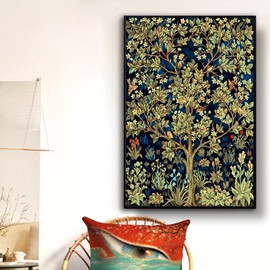 DonElton William Morris Paint by Numbers for Adults - DIY Paint by Numbers - Tree of Life - Kit Includes Pre-Printed Canvas, 3 Brushes and Colourful Acrylic Paints