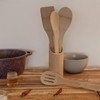 Bamboo Utensil Set with Holder, 5 Pieces, for Kitchen Countertop