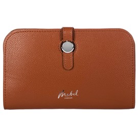 Mabel PU Vegan Leather Wallet for Women RFID Blocking Ladies Coin Zipper Boxed Purse with Multiple Card Slots - Ada - Brown