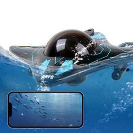 fisca RC Boat with Camera App Wireless Control, 6 CH Waterproof Remote Control Boat for Pools & Lakes Real-Time Shoot, RC Water Boat Toy for Adults Boys Girls Children from 8 Years