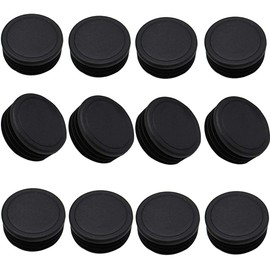 MUZIEBA 2" Round Tubing Plug End Caps, 12 Pack Tubing Post End Cap, Dia.50mm Black Plastic Round Plugs, Chair Glide Floor Protector
