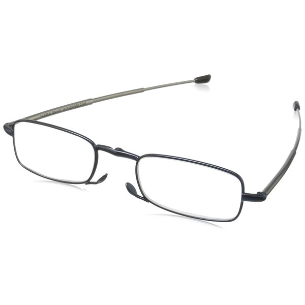 Foster Grant Gideon Rectangular Reading Glasses, Blue/Transparent, 64 mm + 2.5