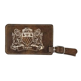 Taylor Irish Coat of Arms Luggage Tag(Set of 2) - Rustic Leather