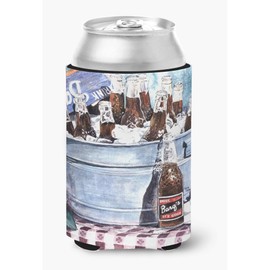 Caroline's Treasures 1003CC Barq's and Old Washtub Can or Bottle Hugger Cooler Washable Drink Sleeve Collapsible Beverage Insulated Holder, Can Hugger, Multicolor