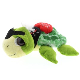 DolliBu I Love You Green Pirate Turtle Plush - Cute Stuffed Animal with Heart and with Name Personalization for Valentines, Anniversary, Date, Gift - 9 Inches