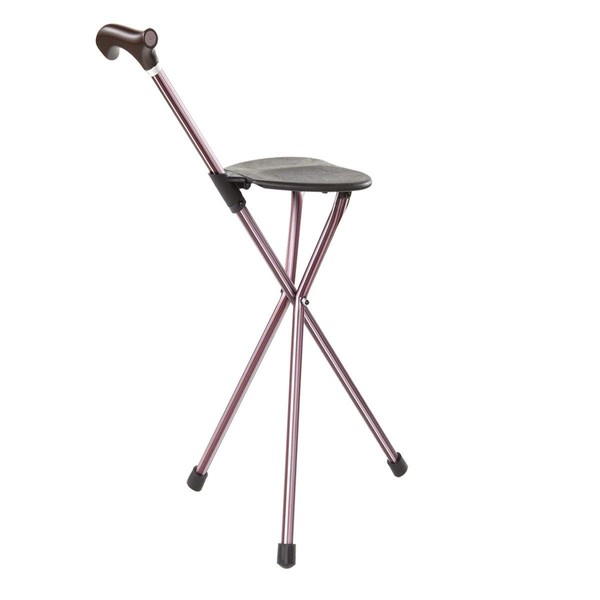 Switch Sticks Walking Stick, Walking Cane, Cane Chair, Quad Cane and Folding Cane with Seat is 34 Inches Tall and Supports up to 220 Pounds, Storm