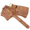 Unisex Leather Cowboy festival hip waist utiliy bag-Brown-S/M