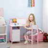 Qaba Toddler Desk and Chair Set, Kids Writing Desk Study