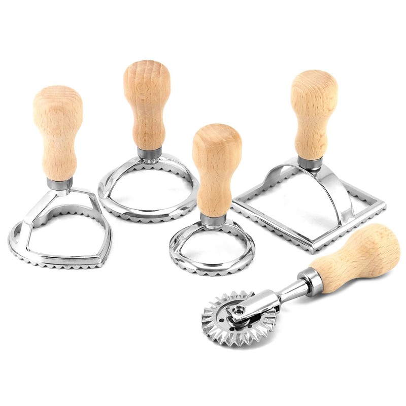 QWORK Ravioli Stamp Maker Cutter with Roller Wheel Set –