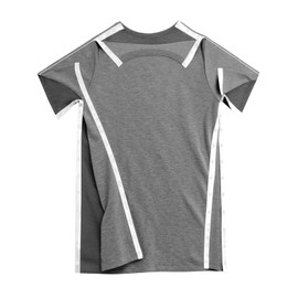 Shoulder Recovery Shirts Unisex-Post Shoulder of Short Sleeves with Hidden Snap Buttons on Sides (Large, Grey)