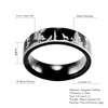 SHARDON Men's 8mm Black Tungsten Ring with Engraved Wolves in