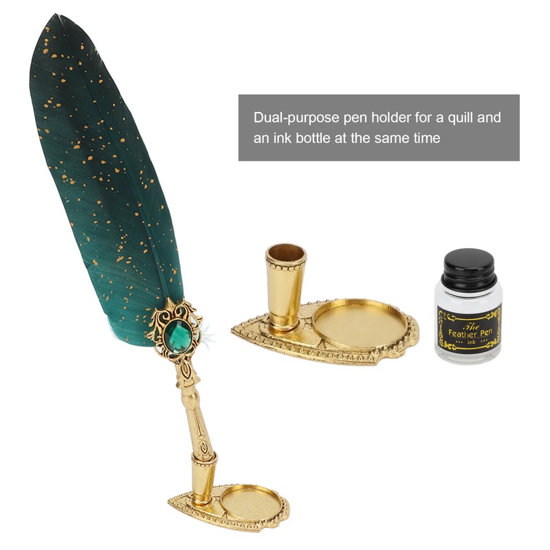 Feather Pen Retro British Style Sprinkled Gold Feather Business Fire
