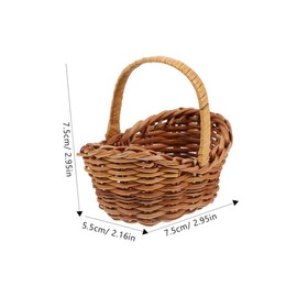 BESPORTBLE Mini Woven Basket Versatile Miniature Flower and Picnic Basket Elegant Rattan Design for Storage and Decor Lightweight Natural Rattan Accessory for Weddings and Parties